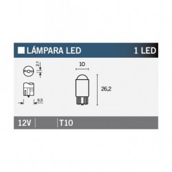 LAMPARA 1LED T10 AMBAR